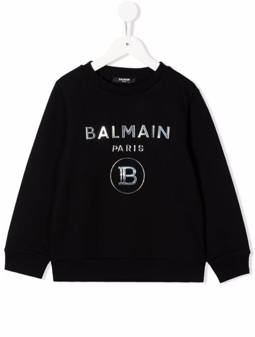 Balmain Kids logo print sweatshirt