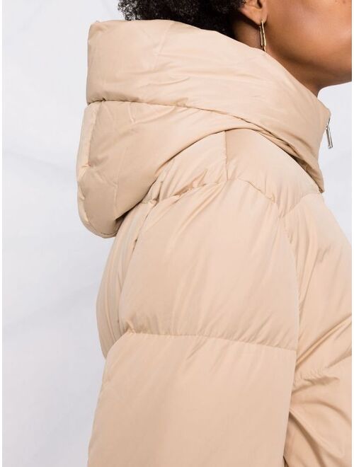 12 STOREEZ drawstring-waist hooded puffer jacket