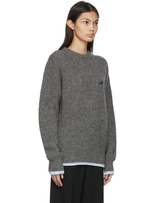 Maison Kitsuné Grey MK Patch Oversized Sweater