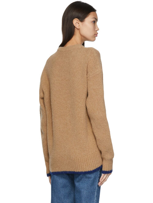 Maison Kitsuné Beige MK Patch Oversized Sweater