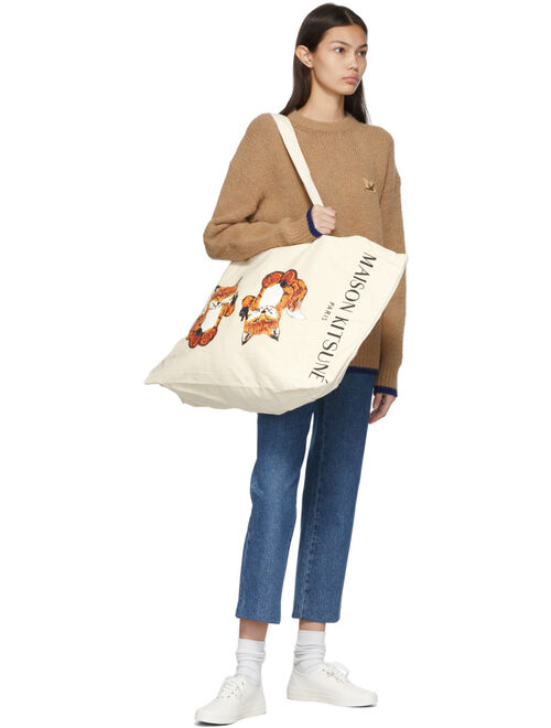 Maison Kitsuné Beige MK Patch Oversized Sweater