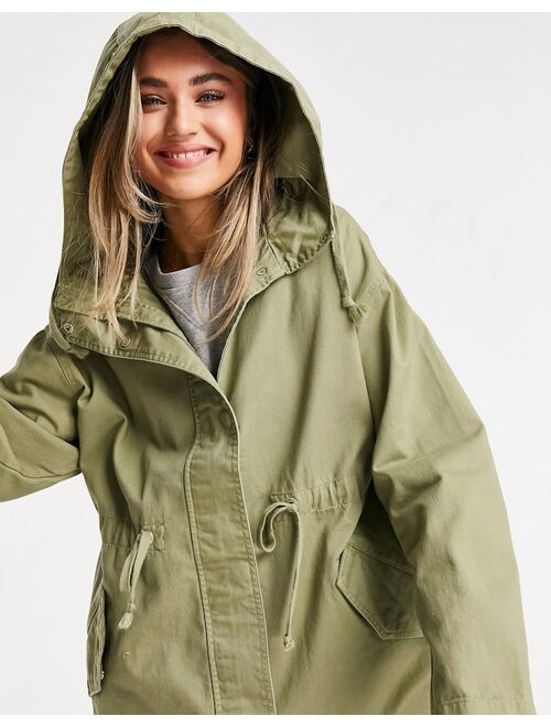 Asos Design lightweight parka in sage