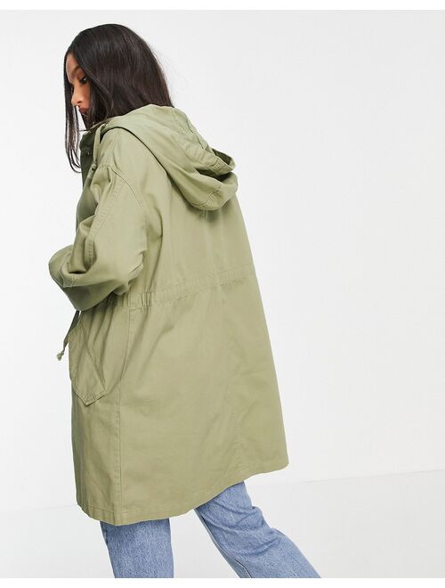 Asos Design Tall lightweight parka in sage