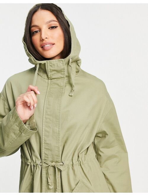 Asos Design Tall lightweight parka in sage