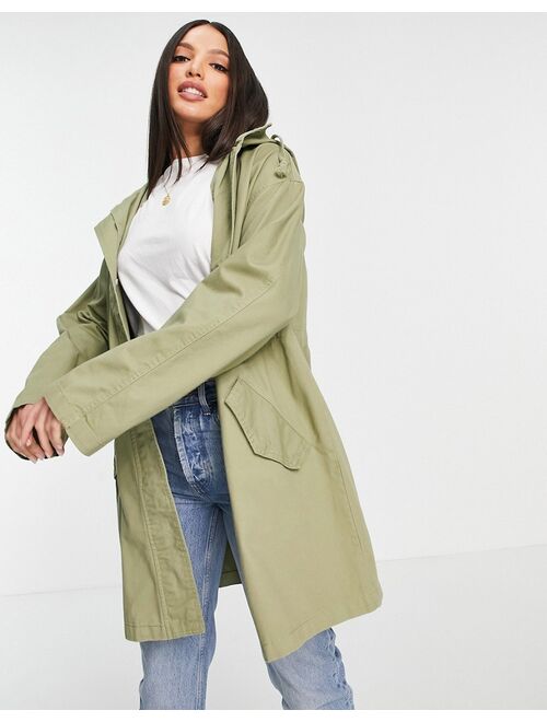 Asos Design Tall lightweight parka in sage