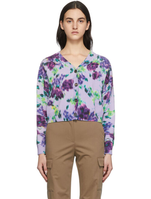 Kenzo Purple Blurred Flowers Cardigan