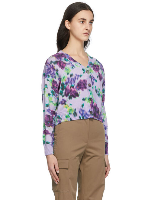 Kenzo Purple Blurred Flowers Cardigan