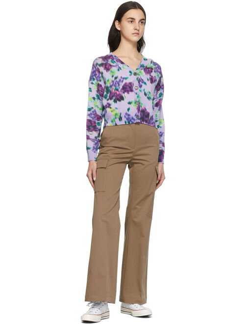 Kenzo Purple Blurred Flowers Cardigan