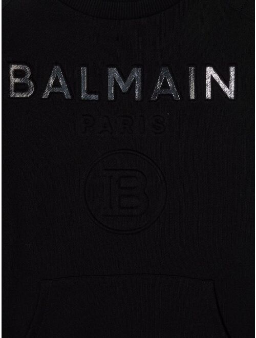 Balmain Kids embossed-logo cotton sweatshirt