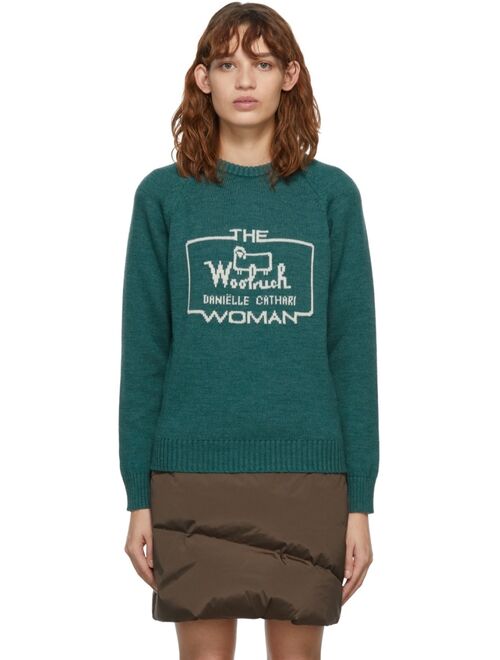 Woolrich Green Daniëlle Cathari Edition Merino Crewneck Sweater