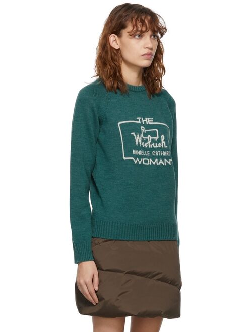 Woolrich Green Daniëlle Cathari Edition Merino Crewneck Sweater