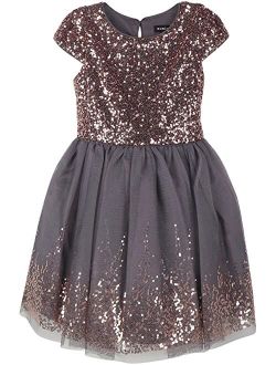 Zunie Cap Sleeve Sequin Bodice w/ Glitter Skirt (Toddler/Little Kids)