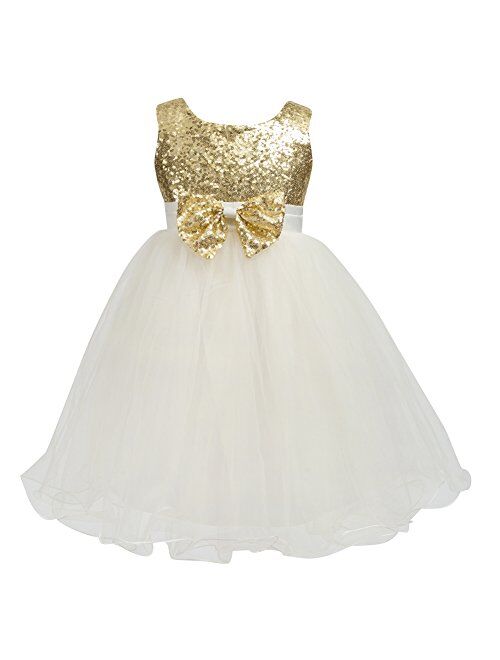 Merry Day Sequin Little Girls Flower Dress Toddler Ball Gown for 1M-10T