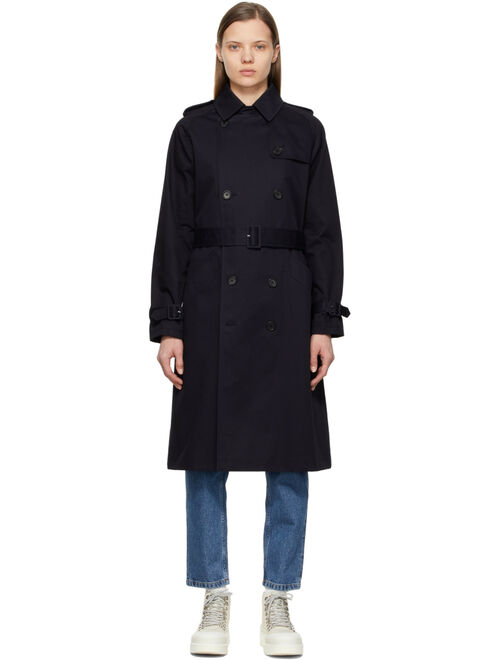 A.P.C. Navy Greta Trench Coat