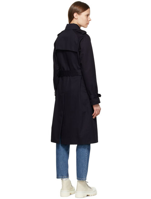 A.P.C. Navy Greta Trench Coat