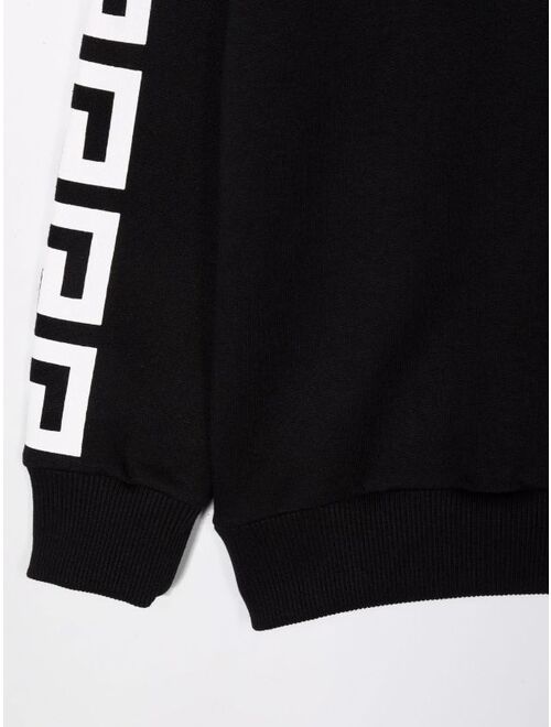 Versace white logo-print black sweatshirt