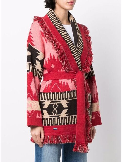 Alanui ICON JACQUARD CARDIGAN FANCY PINK MULTIC