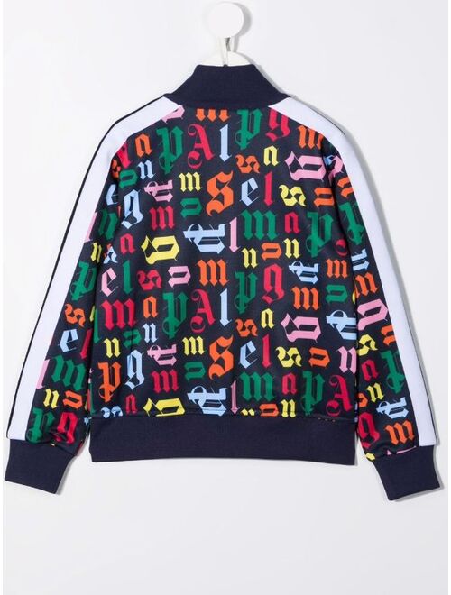 Palm Angels Kids monogram zip-up track jacket