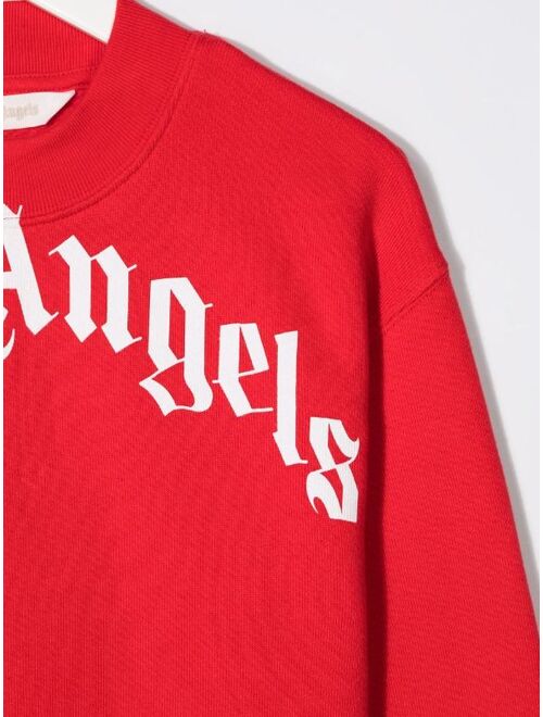 Palm Angels Kids logo-print cotton sweatshirt