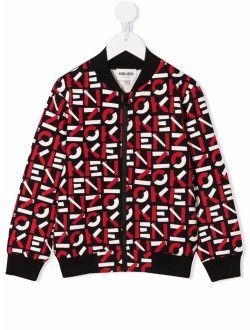 Kids logo-printed bomber jacket