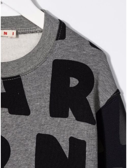 Marni Kids two-tone logo-print sweatshirt