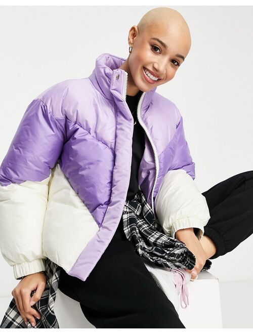 Asos Design ski resort puffer jacket in purple