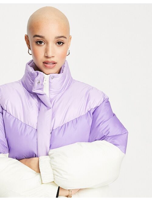 Asos Design ski resort puffer jacket in purple