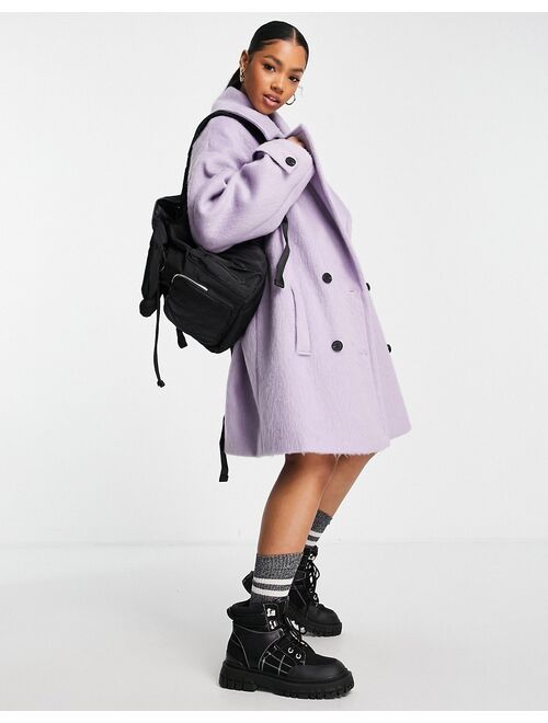 Asos Design oversized peacoat in lilac