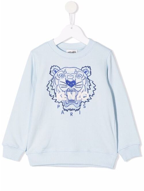 Kenzo Kids tiger-embroidered cotton sweatshirt