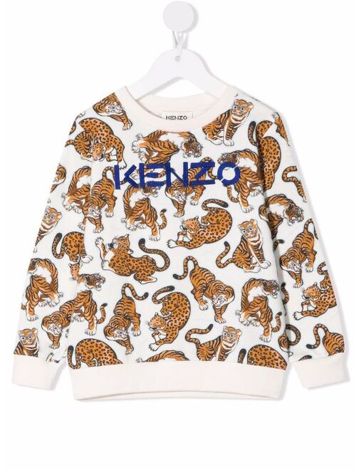 Kenzo Kids tiger-motif cotton sweatshirt