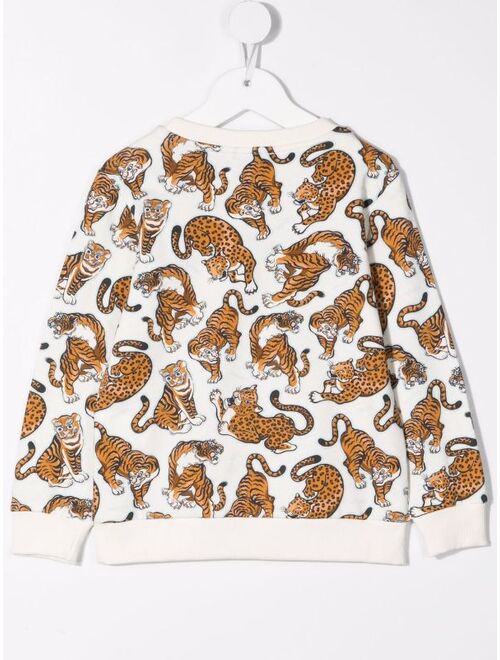 Kenzo Kids tiger-motif cotton sweatshirt