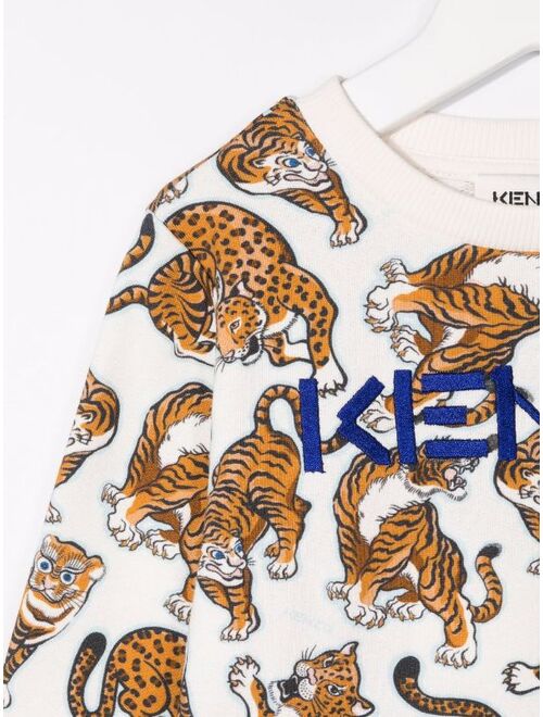 Kenzo Kids tiger-motif cotton sweatshirt