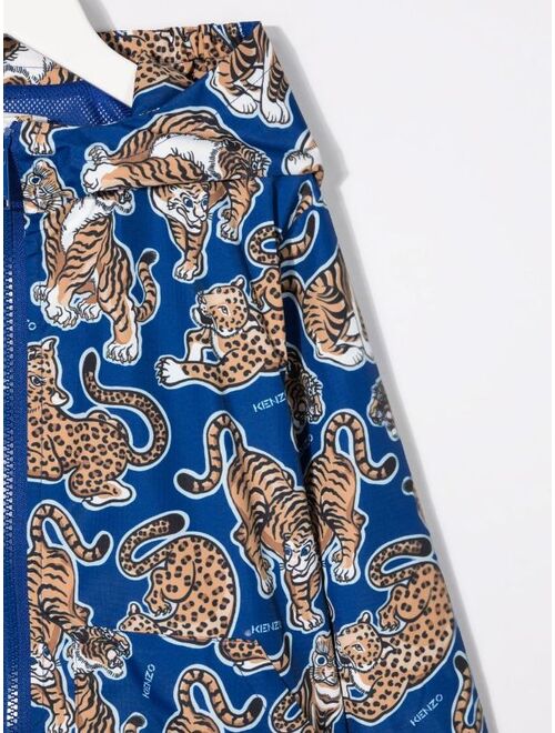 Kenzo Kids Tiger-print hooded jacket