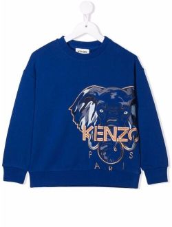 Kids embroidered-logo sweatshirt