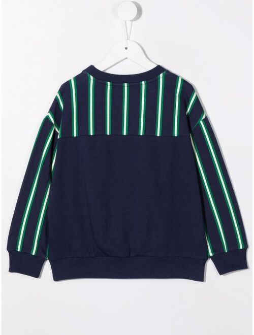 Kenzo Kids logo-embroidered striped sweatshirt