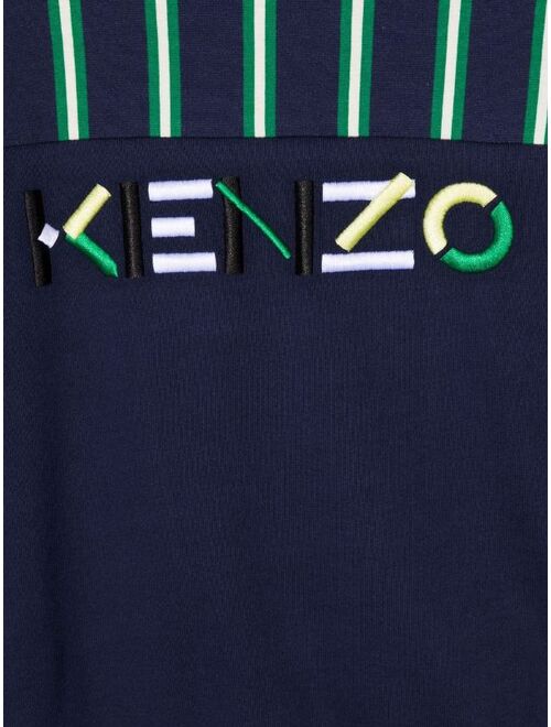 Kenzo Kids logo-embroidered striped sweatshirt