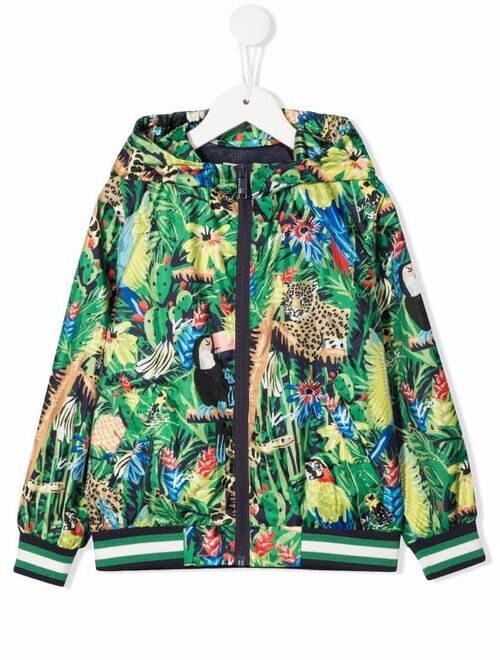 Kenzo Kids jungle-print hooded jacket