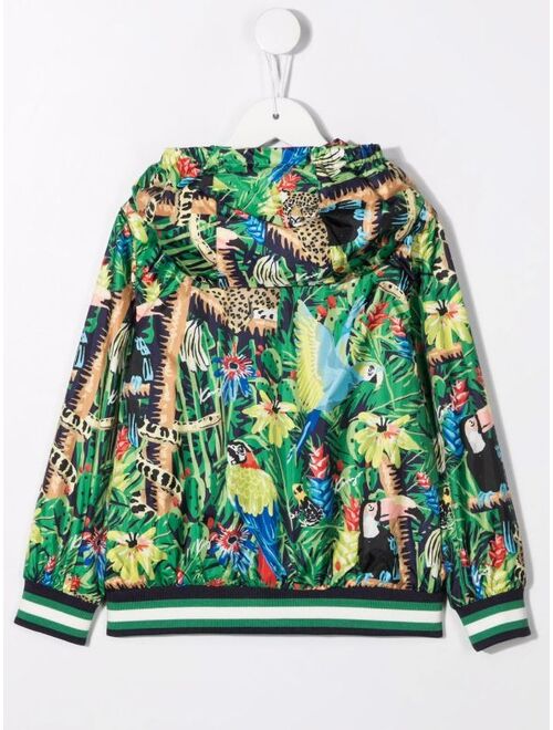 Kenzo Kids jungle-print hooded jacket