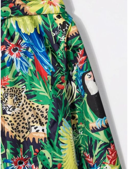 Kenzo Kids jungle-print hooded jacket