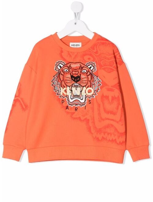 Kenzo Kids Tiger Head-motif cotton sweatshirt