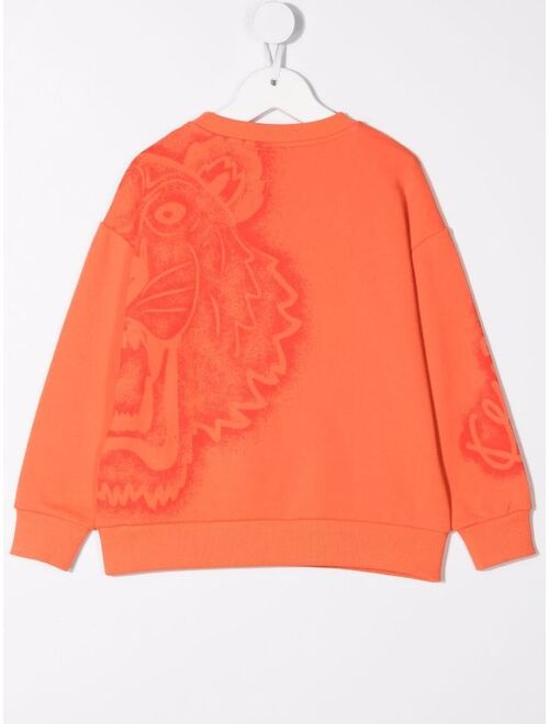 Kenzo Kids Tiger Head-motif cotton sweatshirt