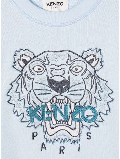 Kenzo Kids tiger head-motif cotton sweatshirt