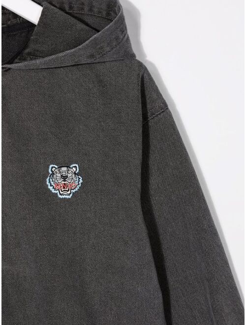 Kenzo Kids tiger-motif zip-up hoodie