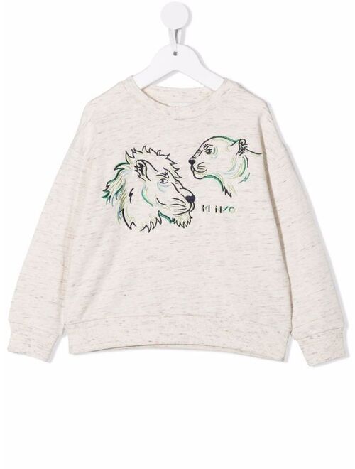 Kenzo Kids animal-print cotton sweatshirt