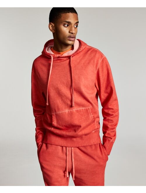 Sun + Stone Men's Garment-Washed Fleece Hoodie, Created for Macy's