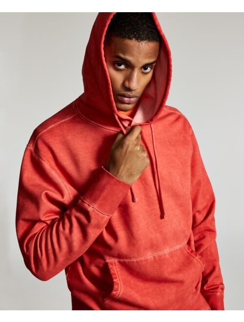 Sun + Stone Men's Garment-Washed Fleece Hoodie, Created for Macy's