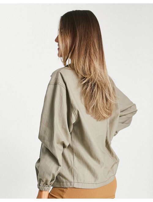 Asos Design linen oversized jacket in brown