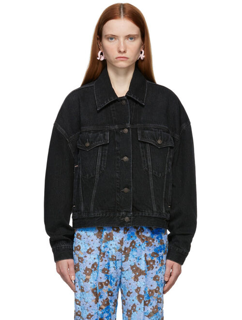 Acne Studios Black Morris Cropped Denim Jacket