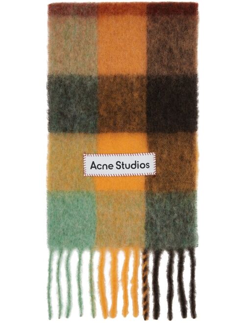 Acne Studios Brown & Orange Vally Check Scarf