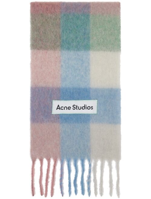 Acne Studios Pink & Blue Vally Check Scarf